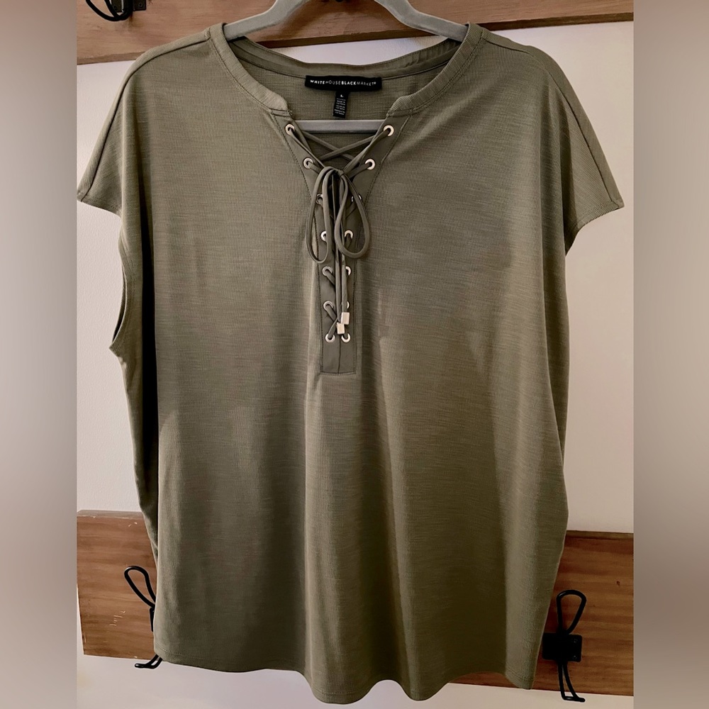 WHBM Super Soft Lace Up Shirt